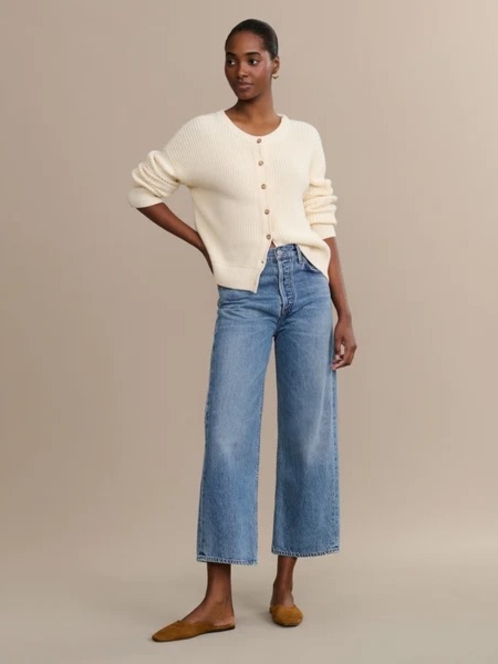 Agolde Ren High Rise Wide-Leg Jeans in Shrine 24